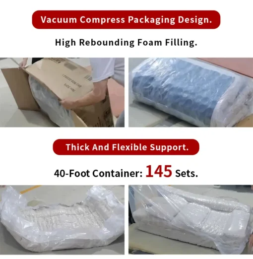 Sofa living room small apartment minimalist fabric sofa, vacuum compression roll package, high rebound sponge sofa, customizable - Image 4