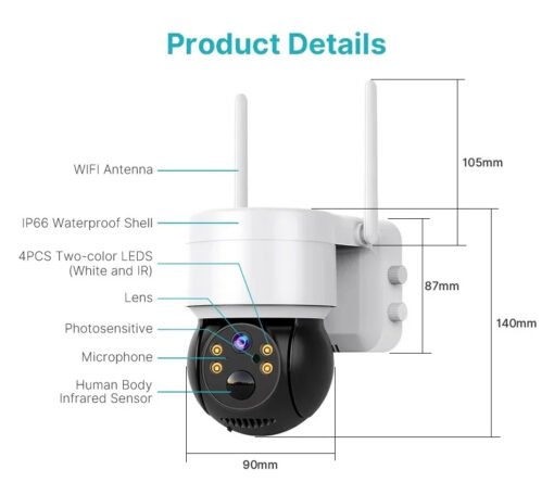 Outdoor Surveillance Camera with Solar panel - Image 5